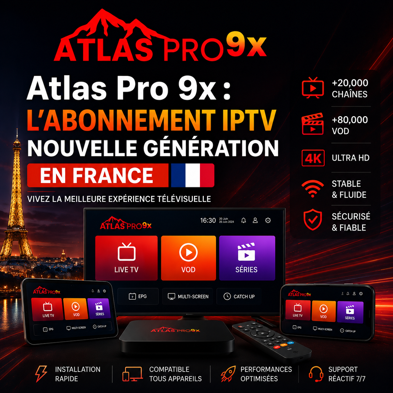 Atlas Pro 9x L’abonnement IPTV nouvelle génération en France